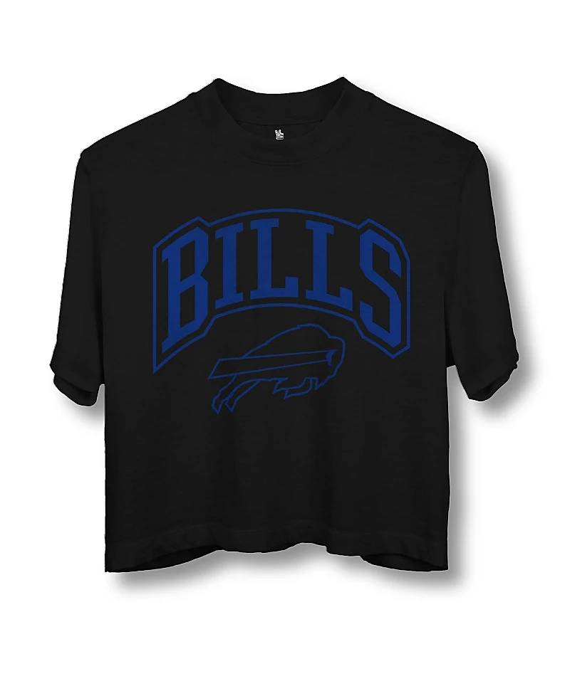 Junk Food Clothing Women's Nfl Buffalo Bills Blitz Mock Neck Crop Tee