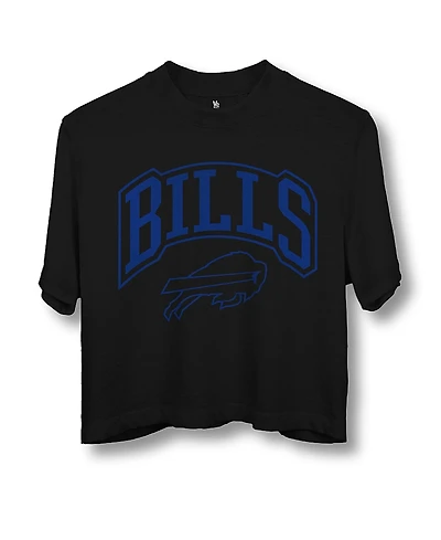Junk Food Clothing Women's Nfl Buffalo Bills Blitz Mock Neck Crop Tee