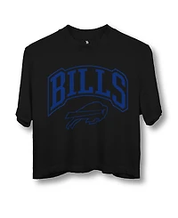 Junk Food Clothing Women's Nfl Buffalo Bills Blitz Mock Neck Crop Tee