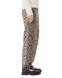 Leopard Print Drawstring Pants