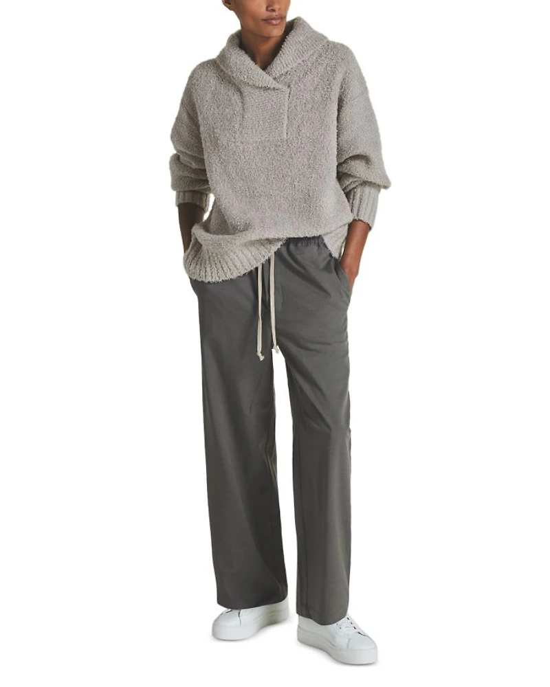 x Les 100 Ciels Unisex Noah Boucle Shawl Collar Jumper