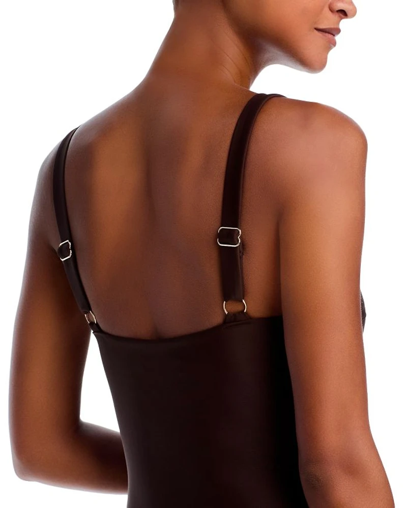 Hudson Chain Trim One Piece Swimsuit