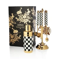 Mackenzie-Childs Courtly Check Gold 6-Piece Bar Tool Set and Stand
