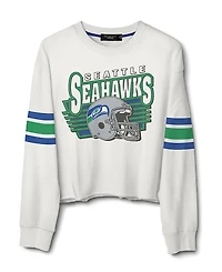 Junk Food Clothing Women's Nfl Seattle Seahawks Kickoff Crop Crew Fleece Sweatshirt