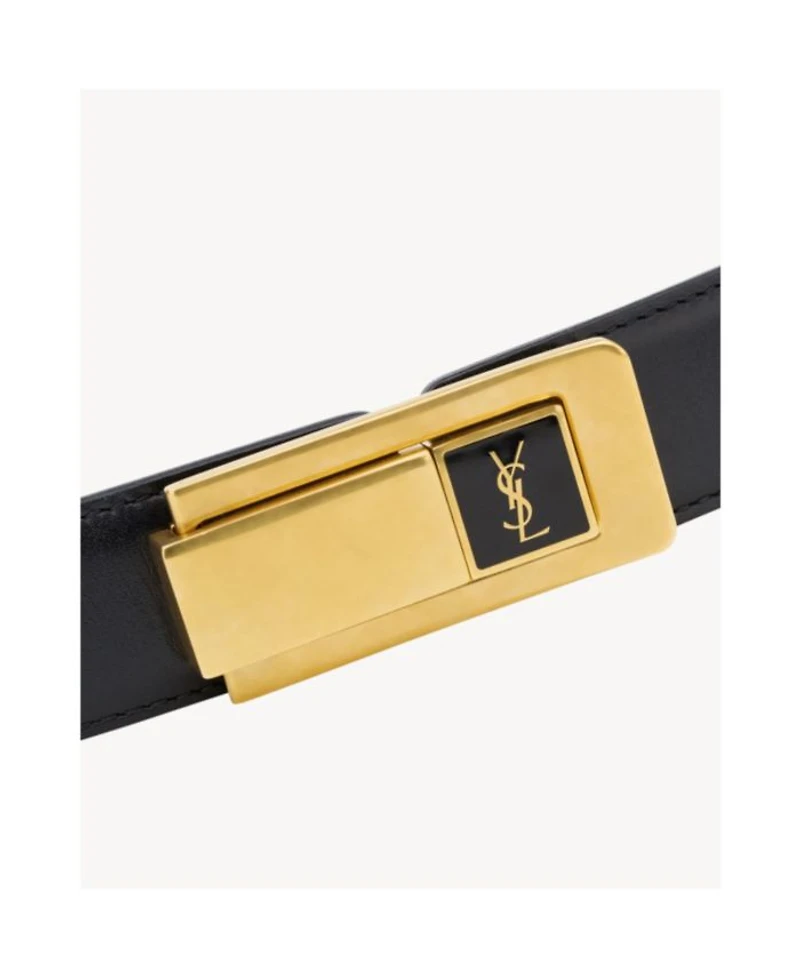 Charniere Buckle Belt Smooth Leather