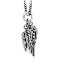 Double Wing Pendant Necklace, 24"