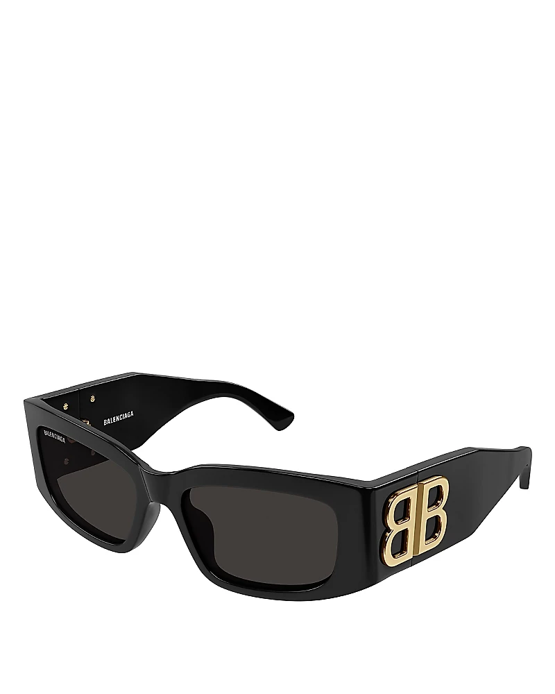 Balenciaga Bossy Rectangular Sunglasses, 56mm