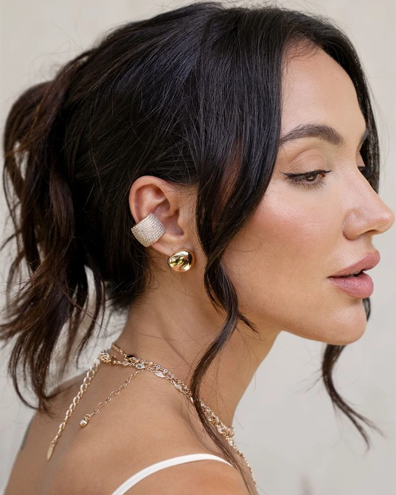 Crystal Statement Single Chunky Ear Cuff