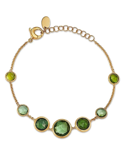 Marco Bicego 18K Yellow Gold Jaipur Color Green Tourmaline Bezel Bracelet - Exclusive