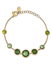 Marco Bicego 18K Yellow Gold Jaipur Color Green Tourmaline Bezel Bracelet - Exclusive