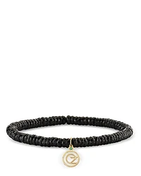 Sydney Evan Wicked x Sydney Evan 14K Yellow Gold Black Spinel & Emerald Accent Oz Logo Charm Bracelet