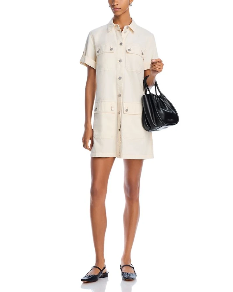 Warren Button Front Mini Dress