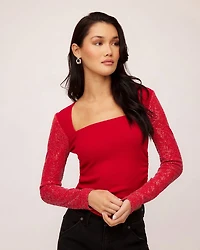 Cady Contrast Sequin Top