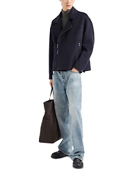 Asymmetrical Wool Biker Jacket