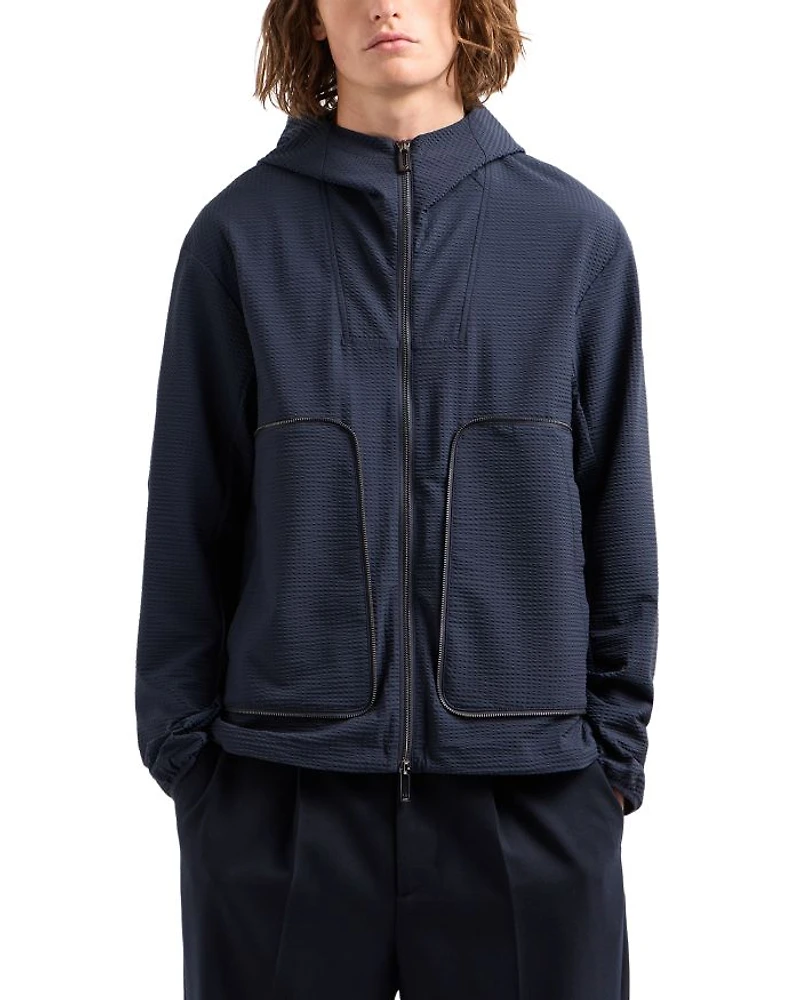 Seersucker Hooded Jacket
