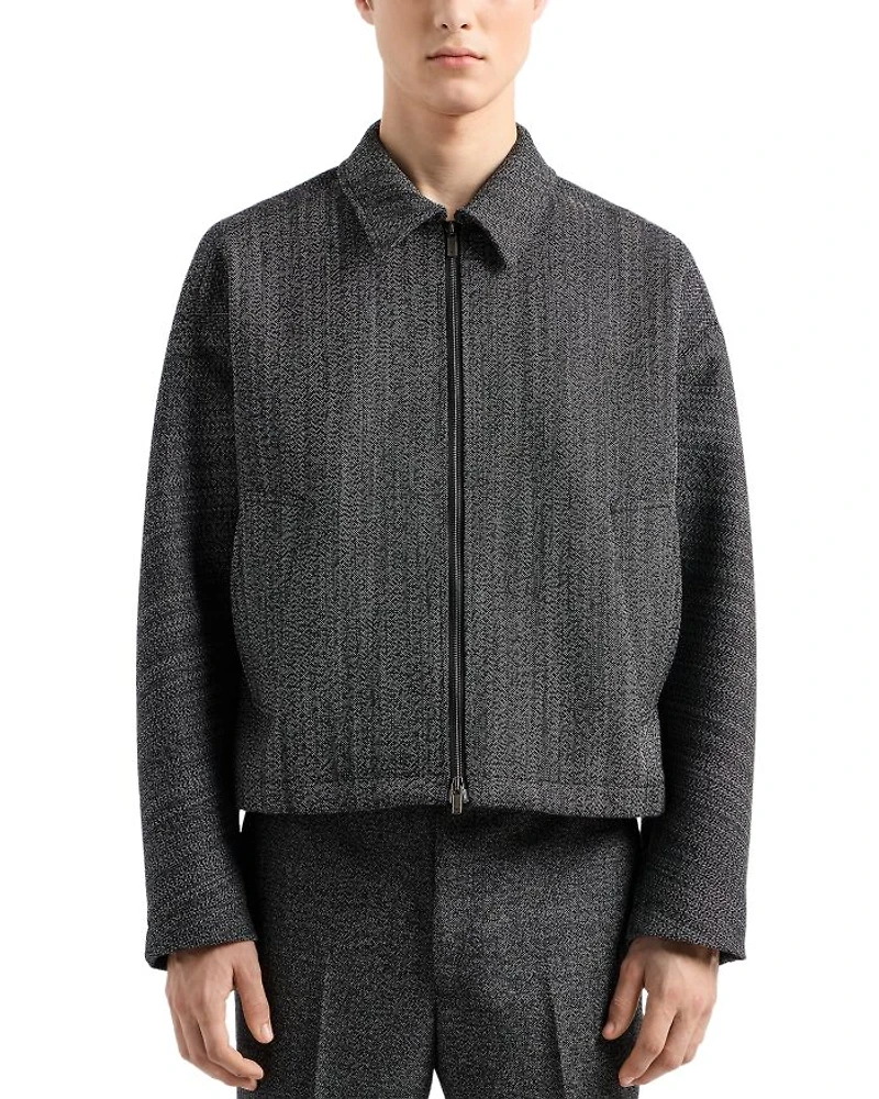 Textured Blouson Jacket