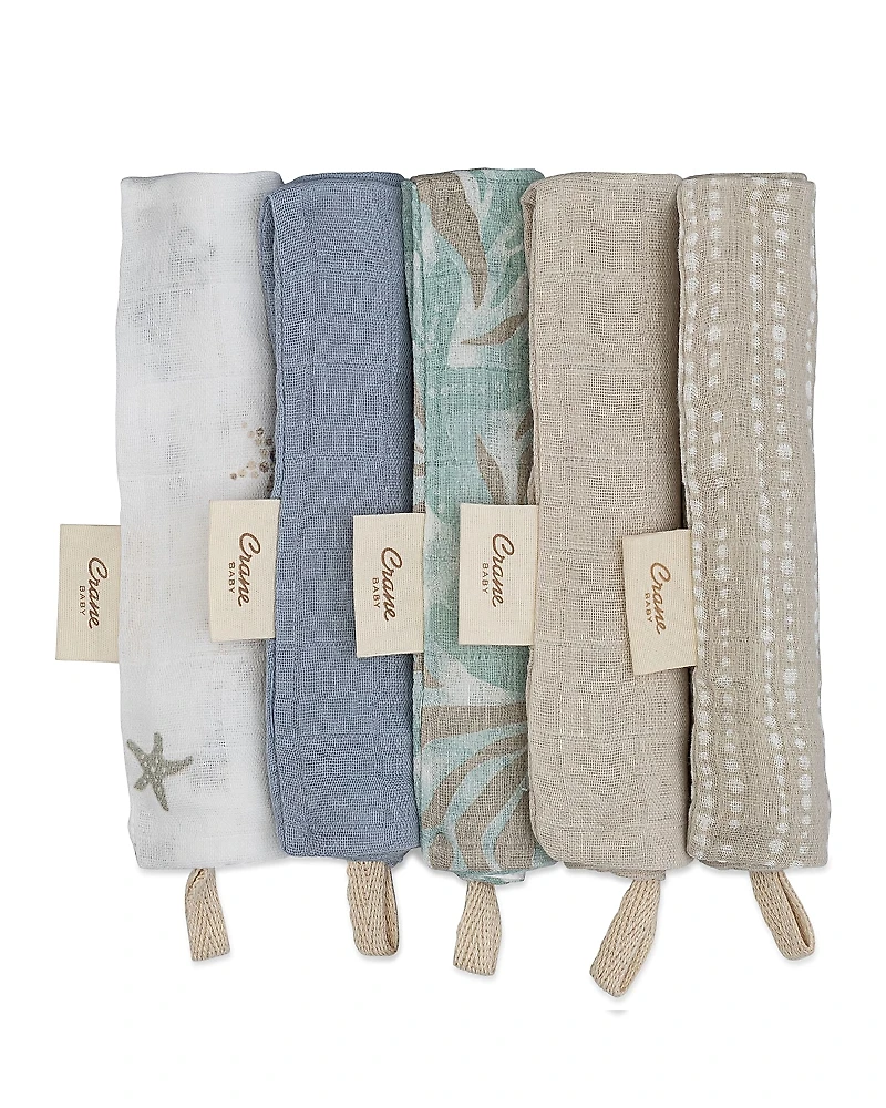 Crane Baby Cove Sea Life Washcloths, 5 Pack