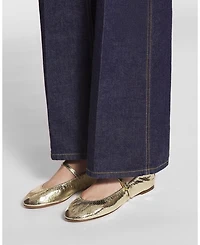 Women's The Ballerina Mary Jane Crackled Metallic Leather