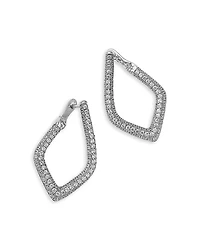 Bloomingdale's Fine Collection Diamond Pave Cut Geometric Spiral Hoop Earrings