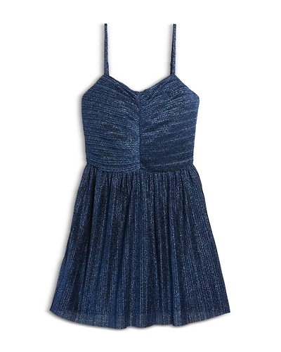 Girls' Sabrina Ruched Shimmer Mini Dress - Big Kid