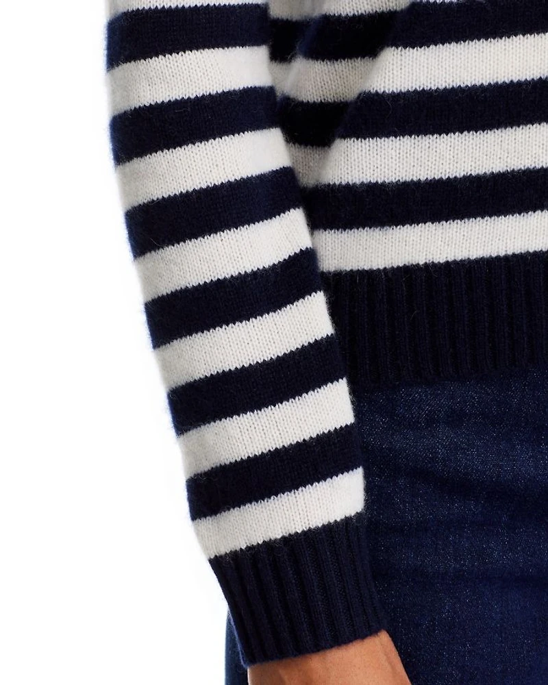 Striped Crewneck Cardigan - Exclusive