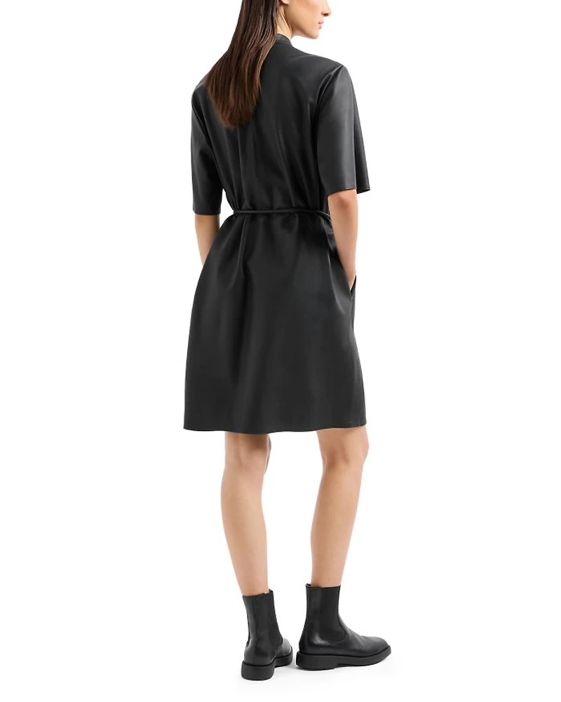 Leather Belted Dress