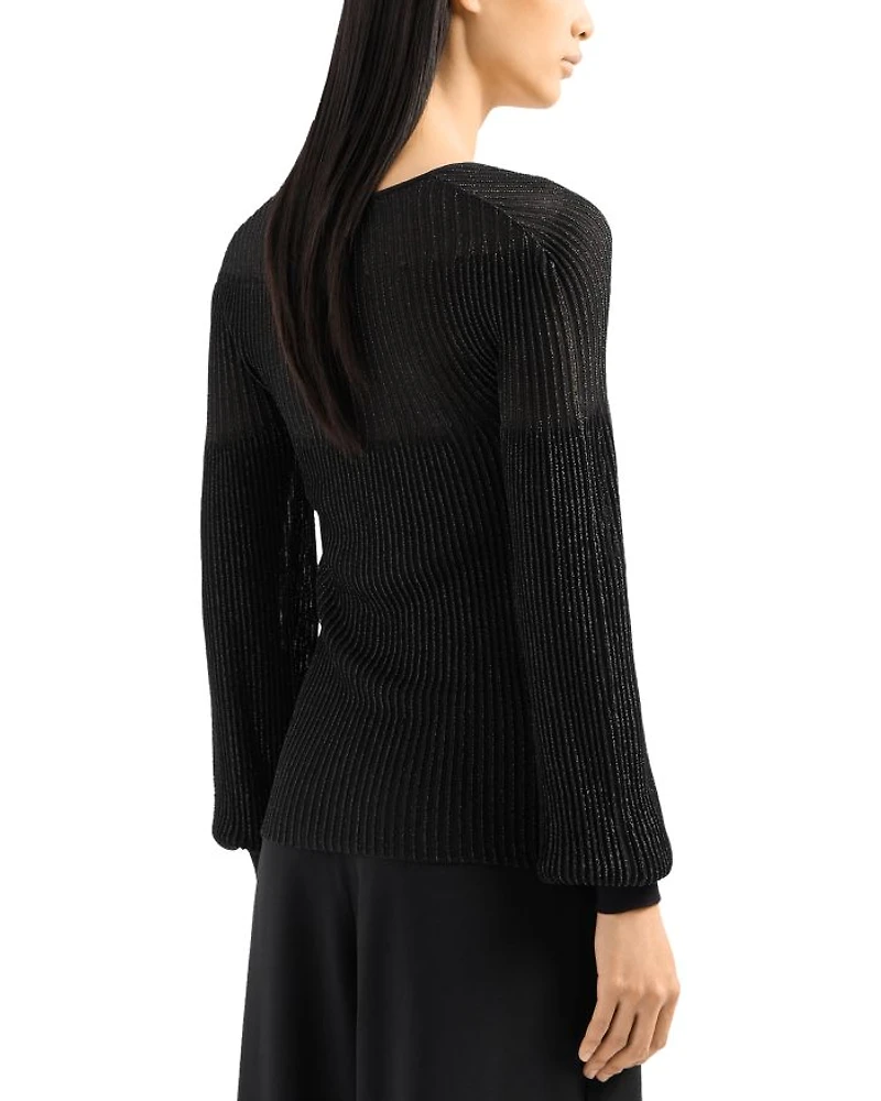 Metallic V Neck Sweater