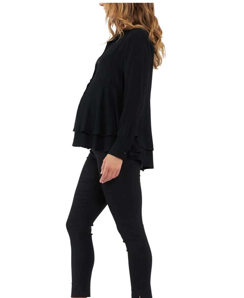 Evelyn Peplum Button Up Shirt