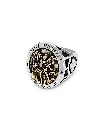 Two Tone Saint Michael Ring