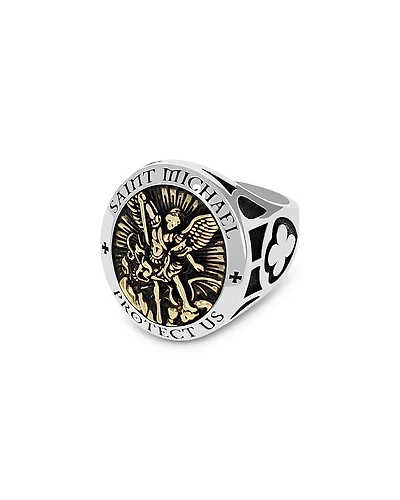 King Baby Studio Two Tone Saint Michael Ring