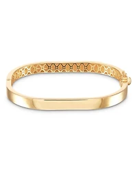 14K Yellow Gold Cushion Hinged Bangle Bracelet