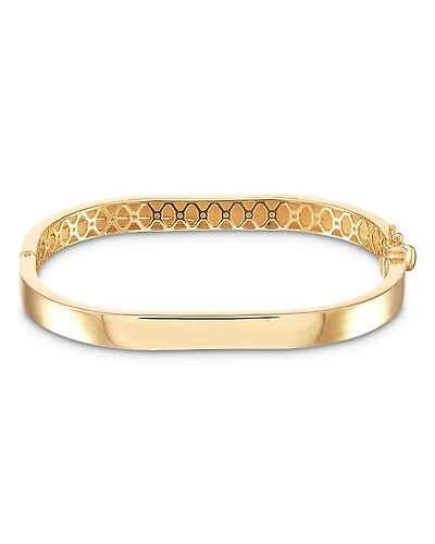 Alberto Amati 14K Yellow Gold Cushion Hinged Bangle Bracelet