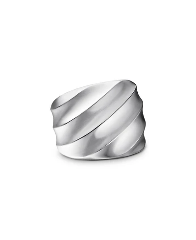 Sterling Silver Cable Edge Saddle Ring