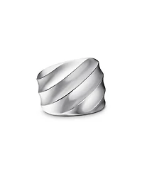 Sterling Silver Cable Edge Saddle Ring