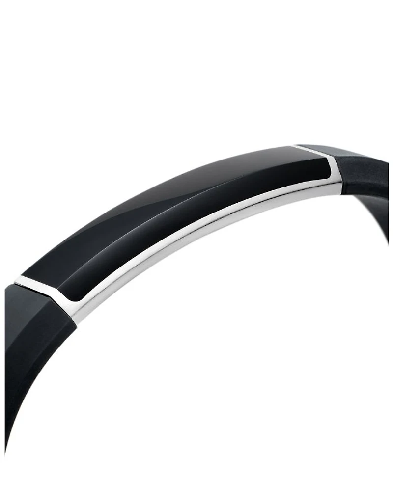 Men's Sterling Silver Streamline® Onyx Black Rubber Bracelet