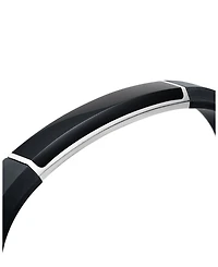 Men's Sterling Silver Streamline® Onyx Black Rubber Bracelet