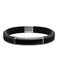 Men's Sterling Silver Streamline® Onyx Black Rubber Bracelet