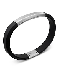 Men's Sterling Silver Streamline® Black Rubber Statement Bracelet