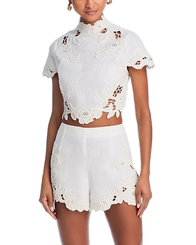 Filippa Embroidered Crop Top
