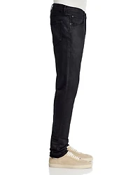 3-D Resin Skinny Fit Jeans Black Repair