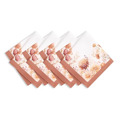 Elrene Home Fashions Autumn Blooms Napkins, 17x 17, Set of 4