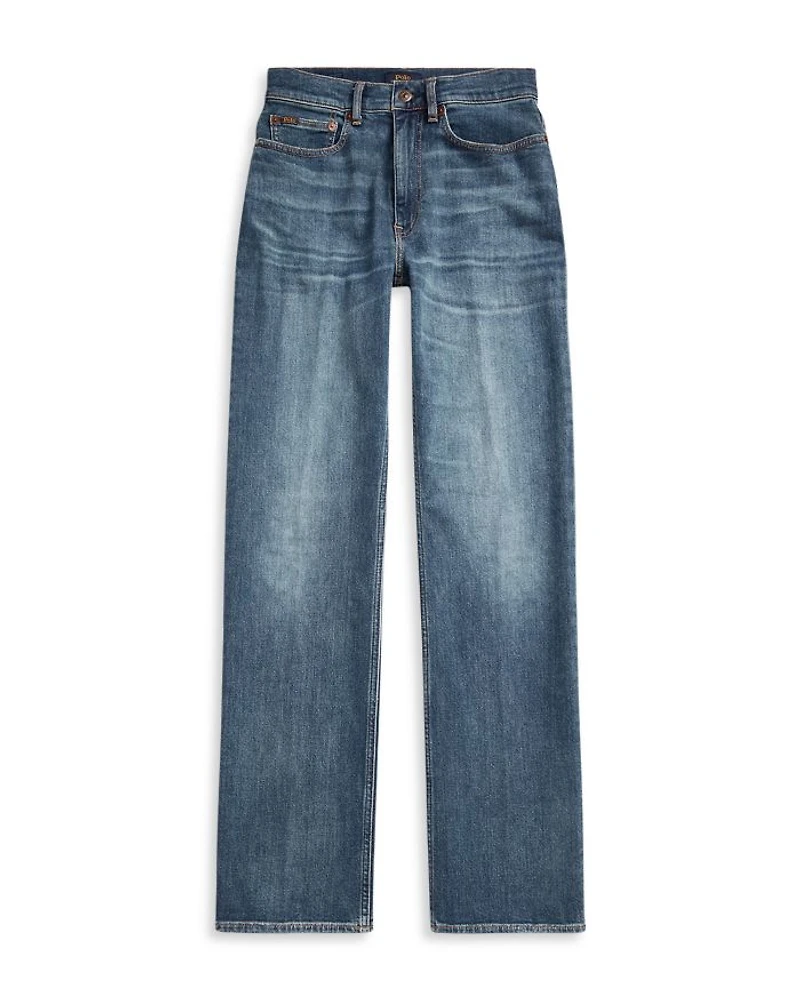 High Rise Straight Jeans indigo Blue