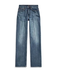 High Rise Straight Jeans indigo Blue