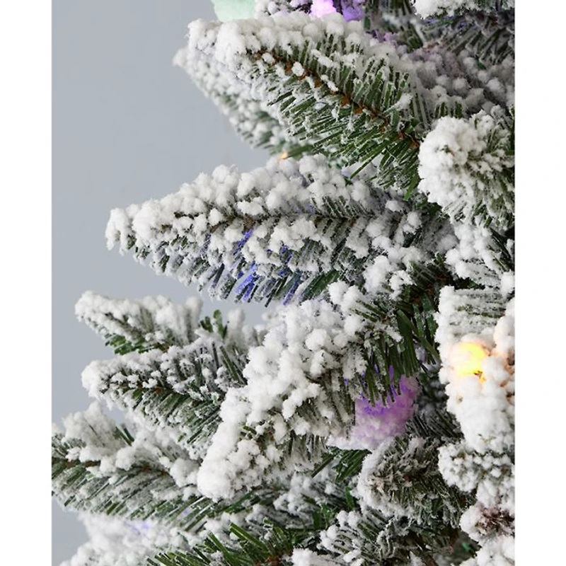 Snow Kissed Pine 6.5' Flocked Tree with Multicolor LED Light