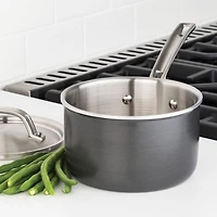 Hard Anodized 10 Pc Cookware Set with Stainless Steel Interior