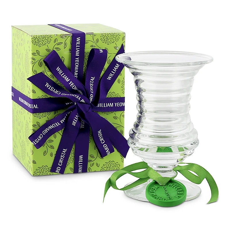 William Yeoward Crystal Ripples 8.5 Footed Flower Vase