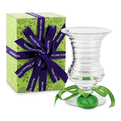 William Yeoward Crystal Ripples 8.5 Footed Flower Vase