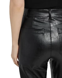 High Rise Faux Leather Cropped Pants