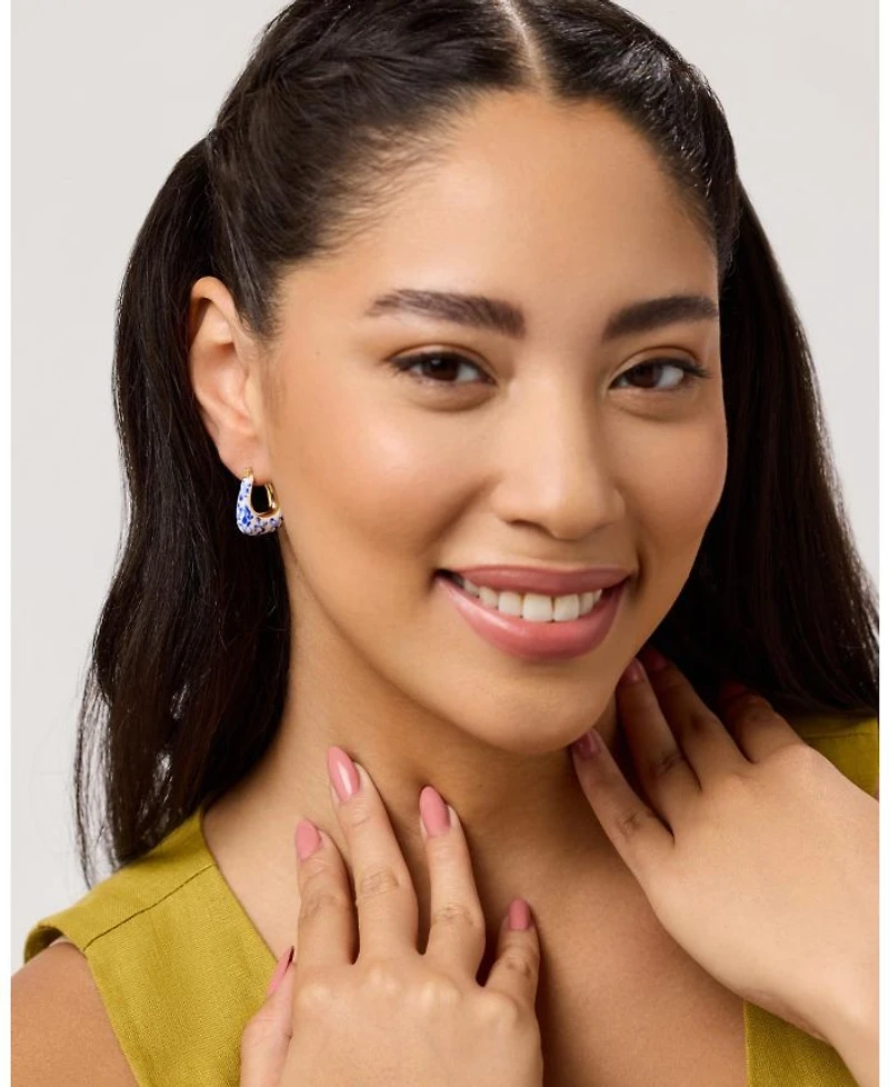 Statement Earrings - Dakota Marble Blue