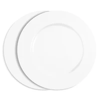 Richard Brendon White Rimmed Dinner Plate, Set of 2